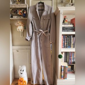 Madewell Long Sleeve Tie-Waist Fatigue Jumpsuit size Small